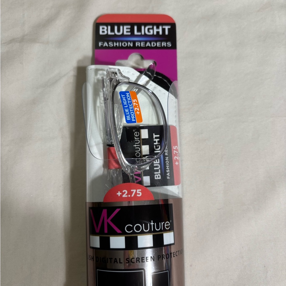 Blue Light Fashion Readers - Clear/Silver